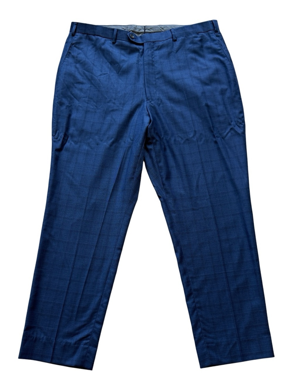J Hilburn Blue 100% Wool Dress Pants Flat Front Classic Tailored Trousers 39x30